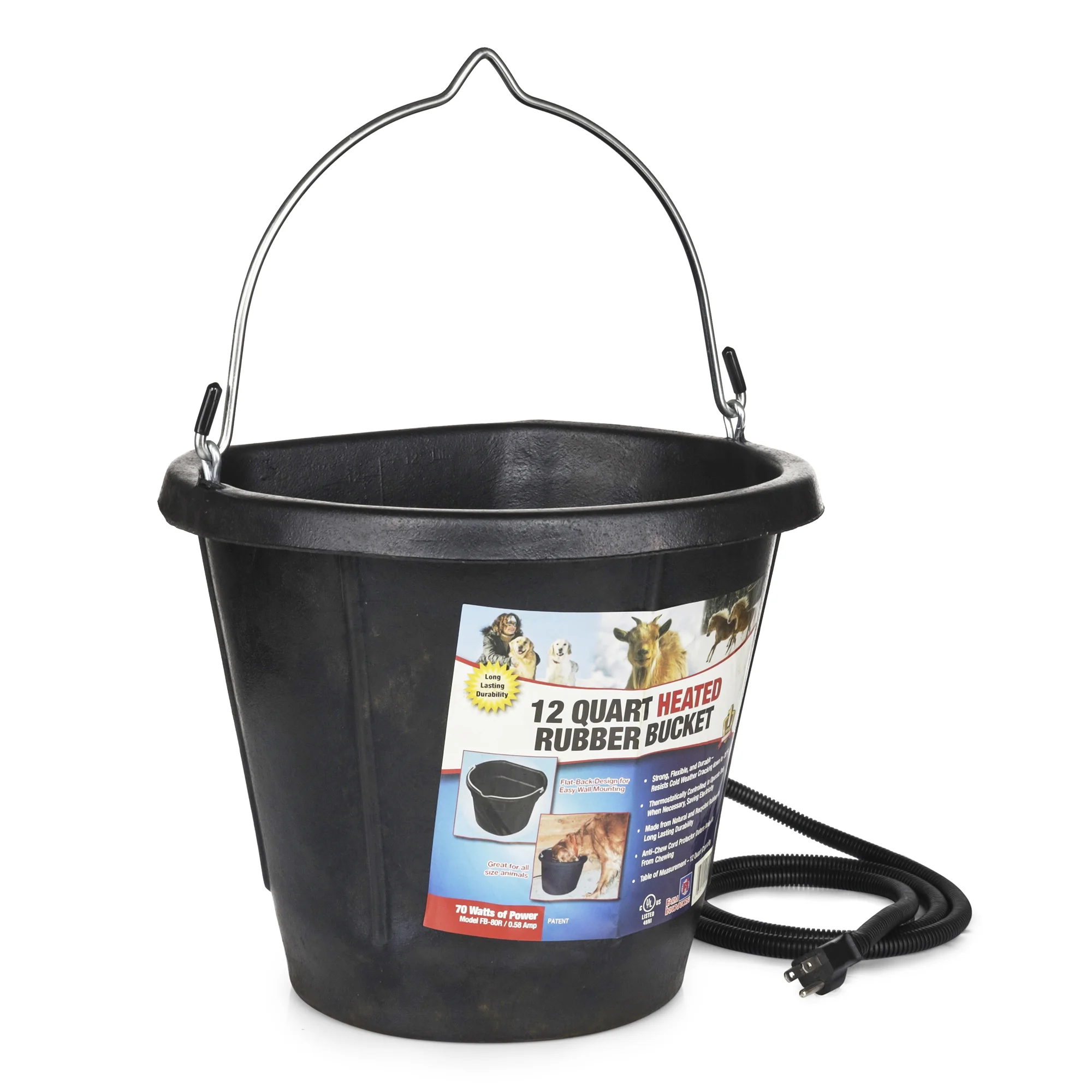 Heated Rubber Flat Back Bucket