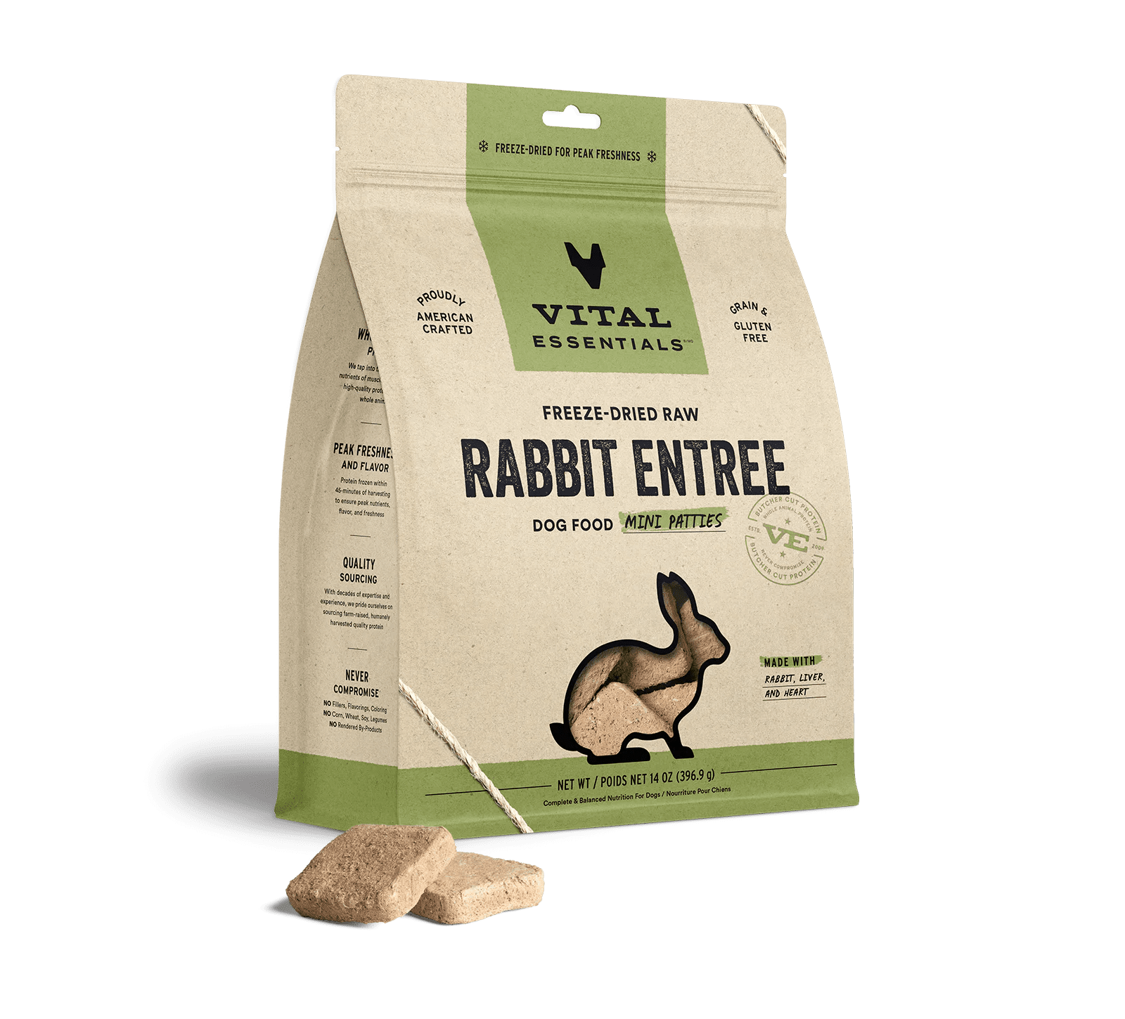 Freeze Dried Rabbit Entrée Mini Patties