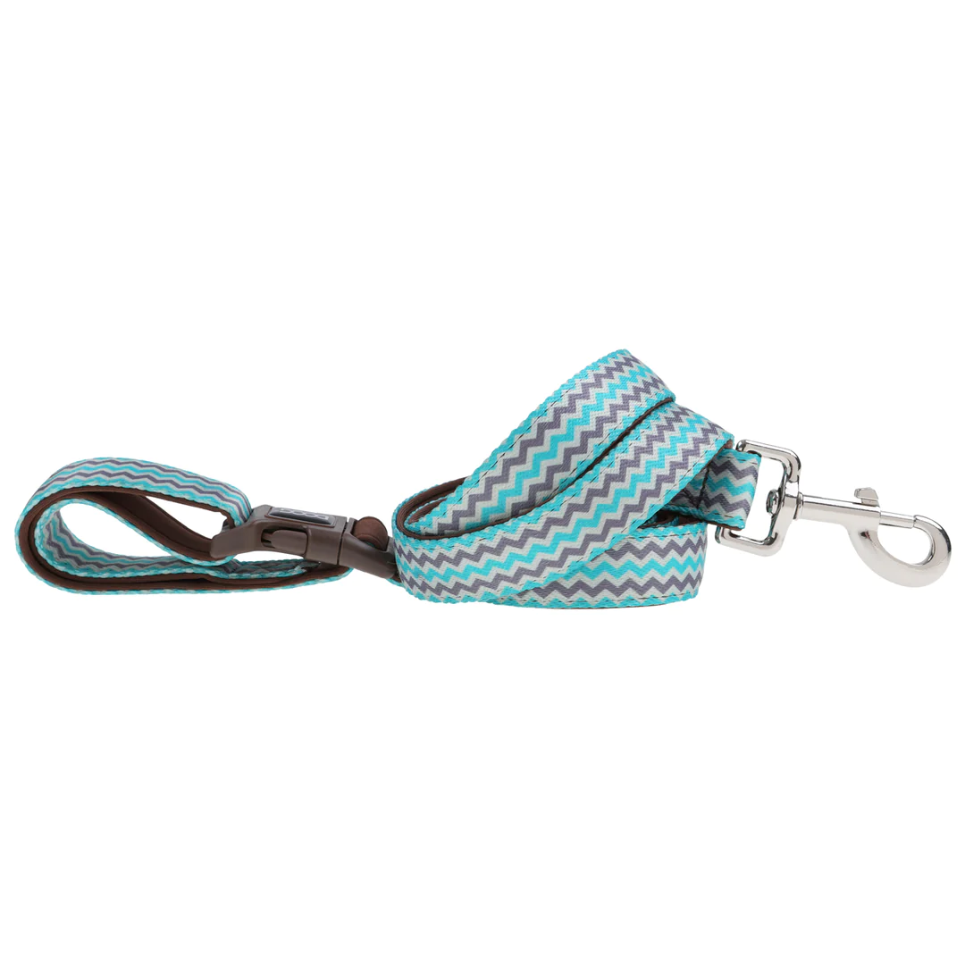 Lead - Clip It - Benji - Brown & Blue Zigzag