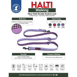 HALTI Double Ended Lead - Purple